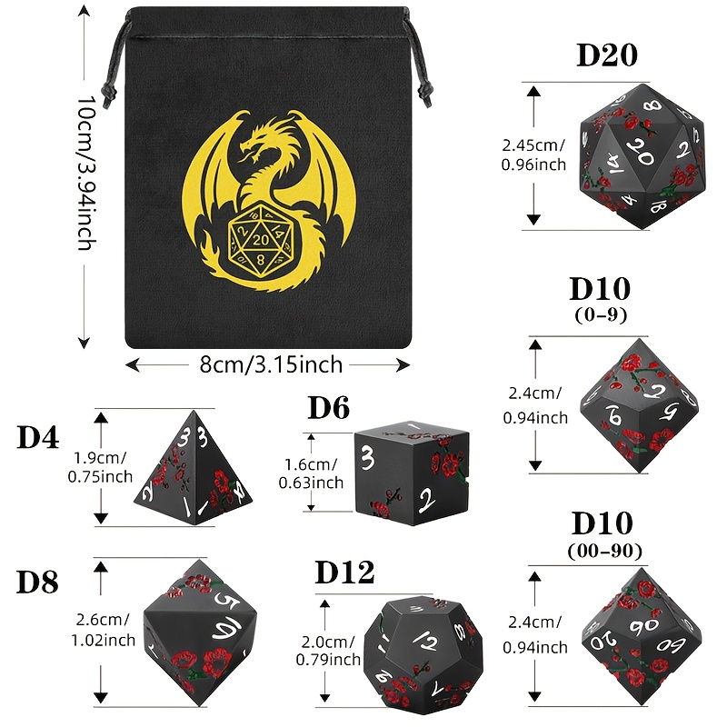 7pcs/Set Flat Plum Blossom Pattern Large Dice